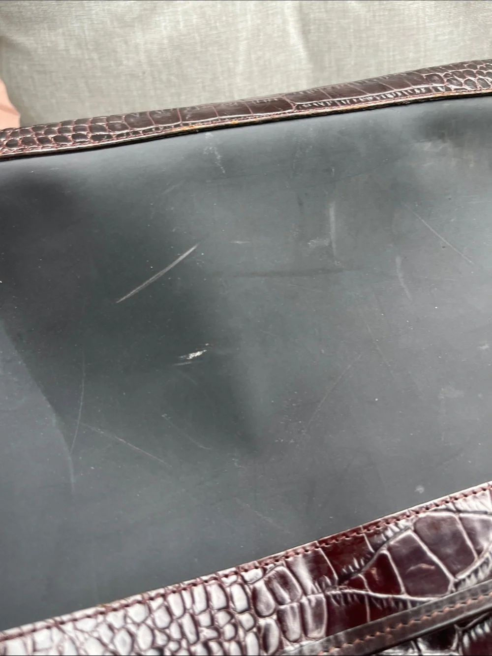BRIGHTON Embossed Leather Attaché/Laptop Bag